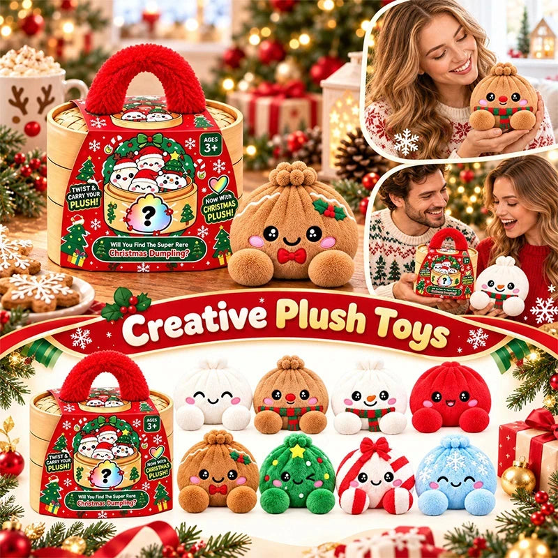 Muñeco de peluche tipo squishy de bollo navideño